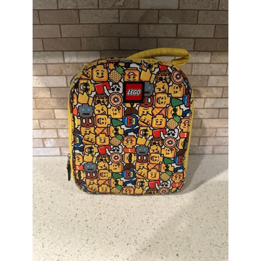 Lego Minifigurine Emoji Lunch Bag 2019 Portable Cooler‎ with Handle 4"x9"x7.75"